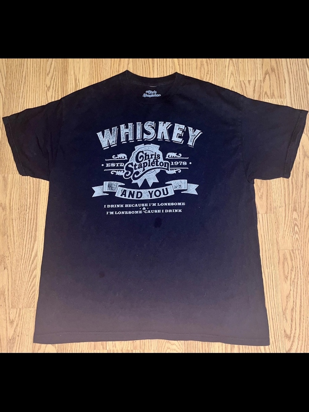 Chris Stapleton Whiskey And You Graphic Tour T-Shirt Size XL Black